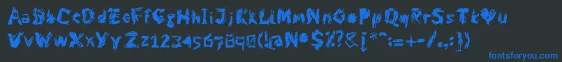 DfCharlieGo-fontti – siniset fontit mustalla taustalla