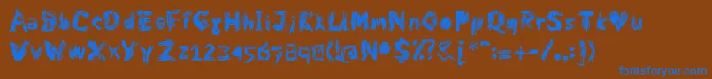 DfCharlieGo Font – Blue Fonts on Brown Background