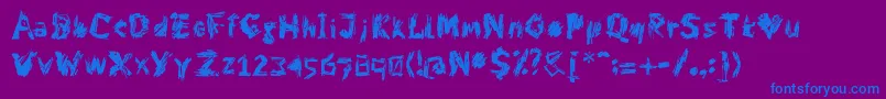 フォントDfCharlieGo – 紫色の背景に青い文字