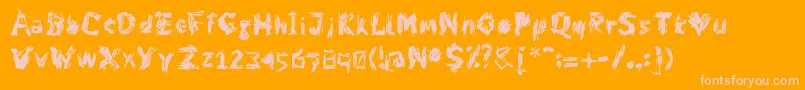 DfCharlieGo-Schriftart – Rosa Schriften auf orangefarbenem Hintergrund
