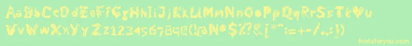 DfCharlieGo-Schriftart – Gelbe Schriften auf grünem Hintergrund