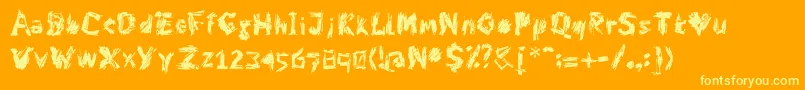 DfCharlieGo-Schriftart – Gelbe Schriften auf orangefarbenem Hintergrund