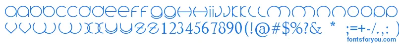 フォントCirclefont – 白い背景に青い文字