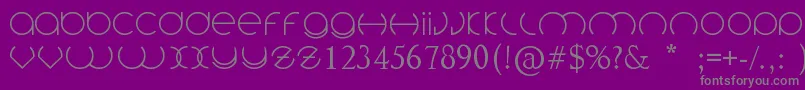 Circlefont-fontti – harmaat kirjasimet violetilla taustalla
