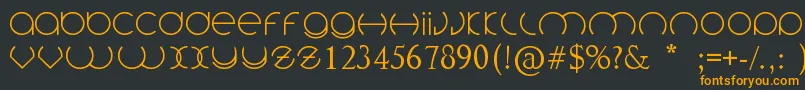 フォントCirclefont – 黒い背景にオレンジの文字