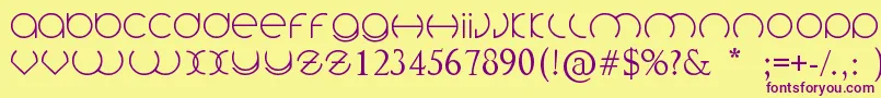 フォントCirclefont – 紫色のフォント、黄色の背景