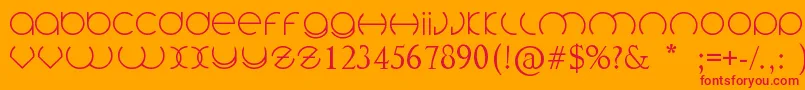 フォントCirclefont – オレンジの背景に赤い文字