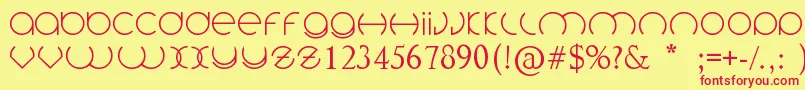 フォントCirclefont – 赤い文字の黄色い背景