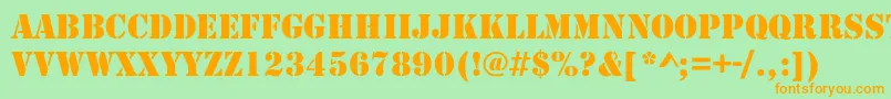 Pencils Font – Orange Fonts on Green Background