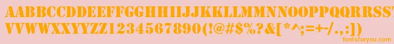 Pencils Font – Orange Fonts on Pink Background