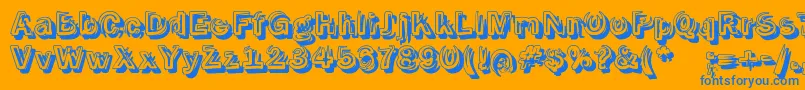 フォントSmokeshadow – オレンジの背景に青い文字