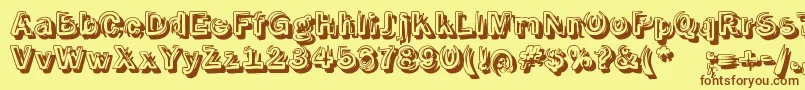 Smokeshadow Font – Brown Fonts on Yellow Background