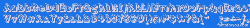 Smokeshadow Font – Pink Fonts on Blue Background