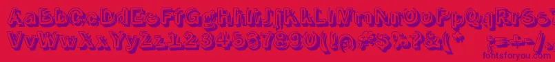 Smokeshadow Font – Purple Fonts on Red Background