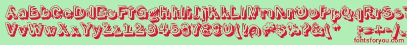 Smokeshadow Font – Red Fonts on Green Background