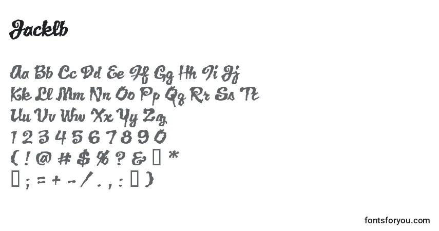 Schriftart Jacklb – Alphabet, Zahlen, spezielle Symbole