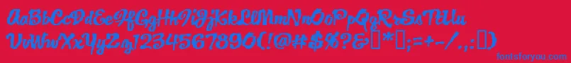 Jacklb Font – Blue Fonts on Red Background