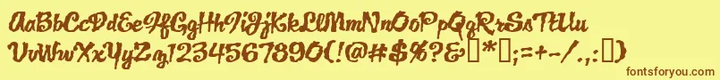 Jacklb Font – Brown Fonts on Yellow Background