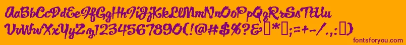 Jacklb Font – Purple Fonts on Orange Background