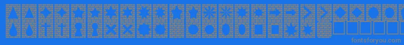 Bricksnthings-Schriftart – Graue Schriften auf blauem Hintergrund