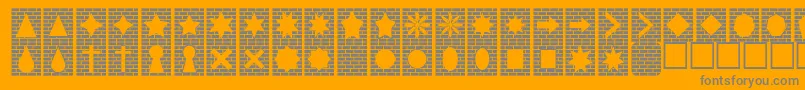 Bricksnthings-Schriftart – Graue Schriften auf orangefarbenem Hintergrund