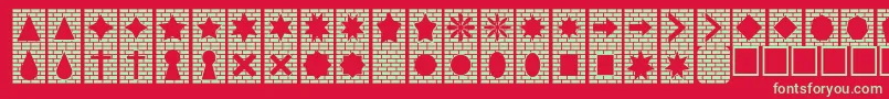 Bricksnthings Font – Green Fonts on Red Background