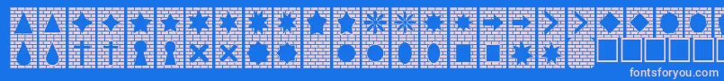 Fonte Bricksnthings – fontes rosa em um fundo azul