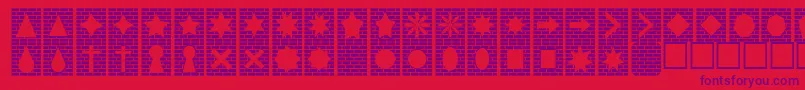 Bricksnthings Font – Purple Fonts on Red Background