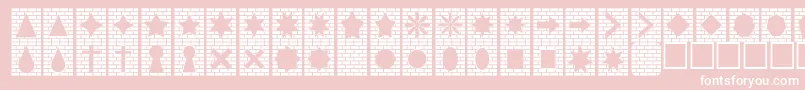 Bricksnthings-Schriftart – Weiße Schriften auf rosa Hintergrund