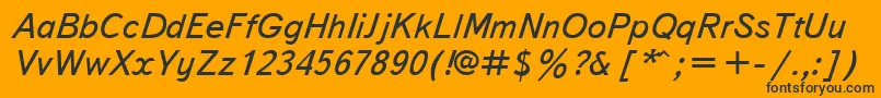 Шрифт TextbookcttItalic – чёрные шрифты на оранжевом фоне