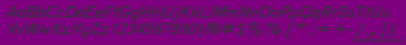 TextbookcttItalic-fontti – mustat fontit violetilla taustalla