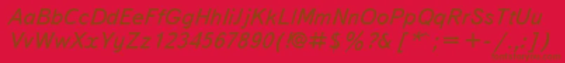 TextbookcttItalic-fontti – ruskeat fontit punaisella taustalla