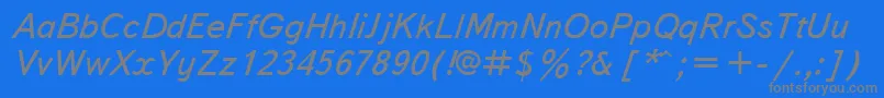 フォントTextbookcttItalic – 青い背景に灰色の文字