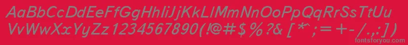 TextbookcttItalic Font – Gray Fonts on Red Background
