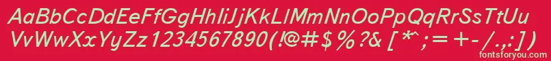 Police TextbookcttItalic – polices vertes sur fond rouge