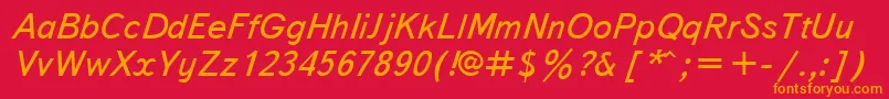 TextbookcttItalic Font – Orange Fonts on Red Background