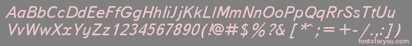 フォントTextbookcttItalic – 灰色の背景にピンクのフォント