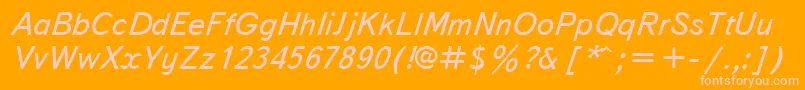 TextbookcttItalic-Schriftart – Rosa Schriften auf orangefarbenem Hintergrund