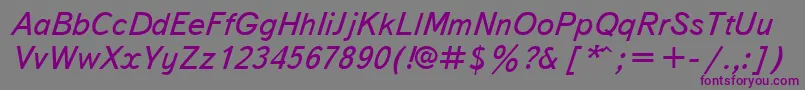 Шрифт TextbookcttItalic – фиолетовые шрифты на сером фоне