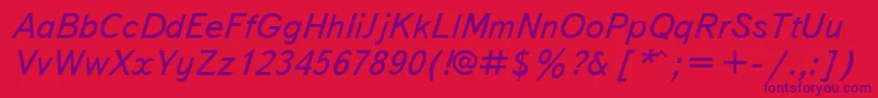 フォントTextbookcttItalic – 赤い背景に紫のフォント