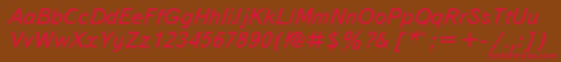 TextbookcttItalic Font – Red Fonts on Brown Background