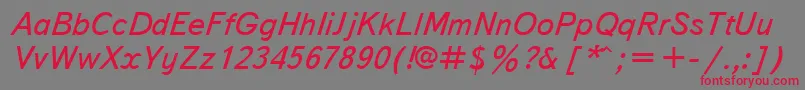 TextbookcttItalic Font – Red Fonts on Gray Background