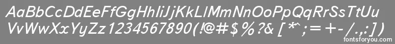 フォントTextbookcttItalic – 灰色の背景に白い文字