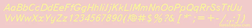 TextbookcttItalic Font – Yellow Fonts on Pink Background