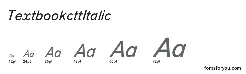 Размеры шрифта TextbookcttItalic