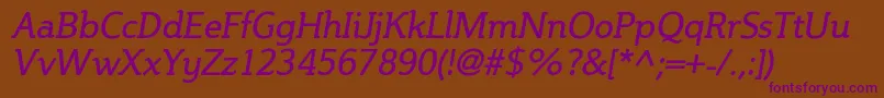 SteinemItalic Font – Purple Fonts on Brown Background