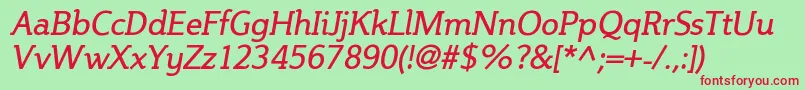 SteinemItalic Font – Red Fonts on Green Background