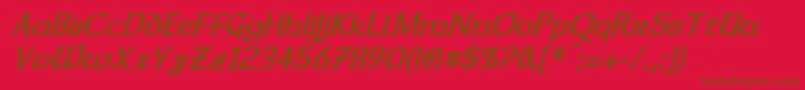 DalelandsUncialCondensedBoldItalic Font – Brown Fonts on Red Background