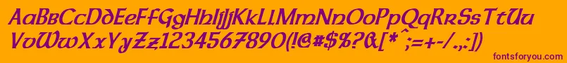 DalelandsUncialCondensedBoldItalic Font – Purple Fonts on Orange Background