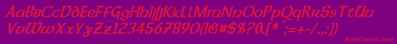 DalelandsUncialCondensedBoldItalic Font – Red Fonts on Purple Background